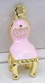 Ciondolo a sedia rosa e oro con corona per la creazione di gioielli fai da te - Sedia Rosa