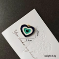Πολύχρωμο μενταγιόν καρδιά Evil Eye για κοσμήματα DIY, μέγεθος 2,5 cm x 2,1 cm - Μπλε καρδιά