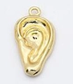 Minimalist gold-plated alloy human ear pendant for DIY hip-hop jewelry making - Ear Shape / Gold