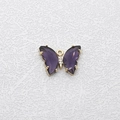 Pendentif papillon doré avec cristaux violets facettés et détails de diamants blancs - Papillon Violet