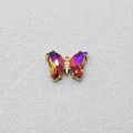 Pendentif papillon coloré avec ailes en cristal dégradé et cadre doré pour bijoux DIY - Papillon Violet Orangé