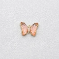 Pendentif papillon en cristal orange étincelant avec placage à l'or et diamants - Papillon Rose Champagne