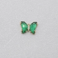Pendentif papillon doré avec cristaux vert émeraude et zircons blancs pour bijoux DIY - Papillon Vert