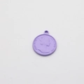 Lavender round alloy pendant with Queen Elizabeth II relief for DIY jewelry making - Purple Portrait