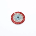 Funkelnder roter Evil Eye Anhänger mit Kristallsteinen für DIY Schmuckherstellung - Silber Rot