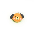 Cute resin cartoon bear burger animal pendant with silver ring for DIY jewelry making - Doggy Burger