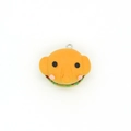 Cute orange elephant burger charm with layers of lettuce and patty for DIY jewelry - Elephant Burger