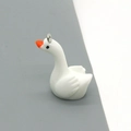 Cute white resin swan pendant with orange beak and metal ring for DIY jewelry making - Swan Style (F150)