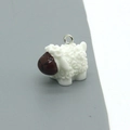 Close-up of cute cartoon sheep pendant with detailed wool texture for DIY jewelry making - Sheep Style (F150)