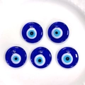 Five pieces set of round blue glass evil eye charms for DIY jewelry and necklaces - Dark Blue (3cm Glass Evil Eye)