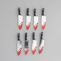 Set aus 8 Halloween-Anhängern aus Acryl mit Blutmesser-Motiv für DIY-Schmuck und Ohrringe - Kleines Obstmesser
