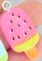 Watermelon popsicle resin pendant in pink and orange for DIY jewelry making - Rose Red