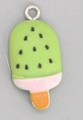 Cartoon ice cream resin pendant with fruit green and orange colors for DIY jewelry - Green