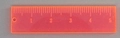 Transparent orange acrylic mini ruler pendant with black centimeter scales and a hanging hole - Ruler / Watermelon Red Straight Ruler