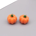 Pair of creative 3D pumpkin pendants for DIY jewelry with silver metal rings for Halloween - Pumpkin Shape