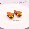 Detailed view of miniature PVC sandwich pendants featuring multi-layer food ingredients - Sandwich Style (K76)