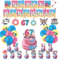 Détail du kit 67ème anniversaire avec bannière baseball donuts et spirales déco - Kit Déco (Bannière Spirales Ballons Décorations)