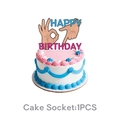 Κοντινό πλάνο διακοσμητικού Happy Birthday με μοτίβα χειρονομιών σε μια τούρτα γενεθλίων - Μεγάλο Διακοσμητικό Τούρτας
