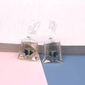 Creatieve hars goudvis waterzak oorbellen met blauw tropisch visontwerp bedeltjes - Blauwgroene Vis