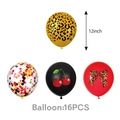 Set of 16 party balloons 12 inch size featuring cherry and red leopard bow patterns - Balloon