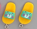 DIY bear charm in yellow and blue slipper design for creative jewelry making - Yellow Sole
