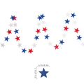 Detail of red white and blue star garland with 2.5 inch single star dimension display - Garland