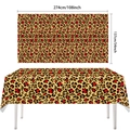 Waterproof leopard print tablecloth with red accents and size dimensions 108x54 inches - Tablecloth