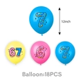 Detailed set of 18 pastel donut-themed latex balloons in blue yellow and pink 12 inch size - Balloons (18 Units)