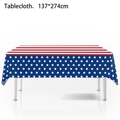 Dettaglio della tovaglia bandiera americana con stelle e strisce, misura 137x274cm - Stile bandiera a stelle e strisce / 137x274cm