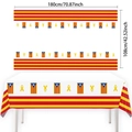 Rechteckige wasserdichte PE-Tischdecke mit Streifen und Sternen Design, 180x108cm - Gelbe Unabhängigkeitstag Tischdecke 1P 108x180CM
