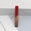 Minimalistische rode hars en natuurlijk houten hanger voor DIY sieraden maken - Rood Lange Stijl