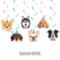 Décorations en spirale avec six différentes races de chiens pour fête d'anniversaire - Décoration en spirale / Ensemble de 6 pièces