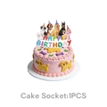 Décoration de gâteau Joyeux Anniversaire thème chiens avec motifs de caniche et golden - Grand Cake Topper / 1 Pièce