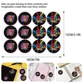 Detailed view of colorful number 67 graffiti DIY stickers with 18x13cm size dimensions - Black Stickers