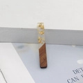 Vintage rechthoekige hars en houten hanger met goudfolie voor DIY sieraden maken - Transparant Goudfolie