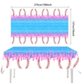 Blue and pink baseball ice cream themed birthday party plastic tablecloth, 108x54 inch - Plastic Tablecloth (137*274cm)