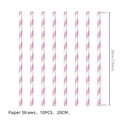 Pack of 10 pink and white spiral striped paper straws for birthday party decoration - Pink Striped Paper Straws 10PCS