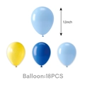 Set of 18 colorful 12-inch latex balloons in yellow and blue for party decorations - Balloon