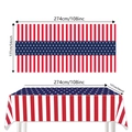 Rectangle American Flag Tablecloth with Red Stripes and White Stars, 54x108 inches - Red White Blue Star Striped Style