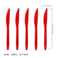Lot de 10 couteaux en plastique rouge pour fête Stranger Things, longueur 16cm avec lame dentelée - Couteaux De Fête De Noël / 10 Pièces/Paquet (Longueur 16 cm) / Rouge