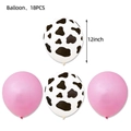 Detail of 12-inch cow print and pink latex balloons set for birthday party decorations - Cow Print Balloons (18PCS)