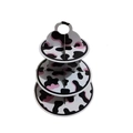 Three-tier pink and black cow print cupcake stand for birthday party dessert display - Cow Print Cupcake Stand (1PC)