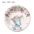 Piatti di carta elefante rosa per decorazione festa compleanno bambina 10pz 18cm - Piatto da 7 pollici