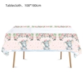 Nappe de fête éléphant rose 108x180cm pour décorations d'anniversaire enfant - Nappe Éléphant Rose