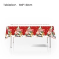 Christmas tablecloth 108x180cm featuring Santa Claus reindeer and Merry Christmas print - Tablecloth