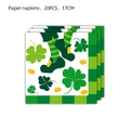 St. Patrick's Day napkins with shamrock and leprechaun boot designs, 20 count, 17cm size - Napkins 20PCS