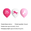 Pink and white horse silhouette balloon set 18-pack for equestrian birthday party - Horse Pattern Balloons