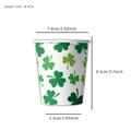 Saint Patrick's Day party paper cups with green clover print in a set of 10 pieces - Paper Cups 10PCS