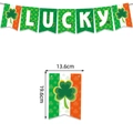 St. Patrick's Day Lucky clover banner with green, white and orange stripes decoration - LUCKY Letter Banner