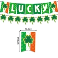 LUCKY banner for St. Patrick's Day party with shamrock patterns, size 13.6x19.6cm - Double Banner Set